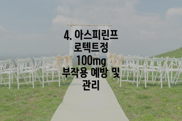 4. 아스피린프로텍트정 100mg 부작용 예방 및 관리