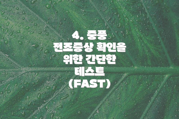 4. 중풍 전조증상 확인을 위한 간단한 테스트 (FAST)
