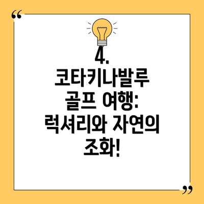 4. 코타키나발루 골프 여행: 럭셔리와 자연의 조화!