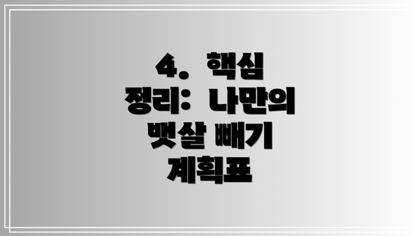 4.  핵심 정리:  나만의 뱃살 빼기 계획표