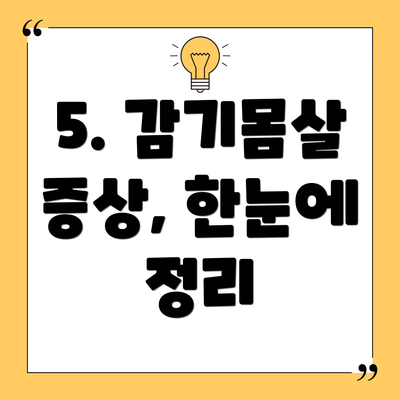 5. 감기몸살 증상, 한눈에 정리