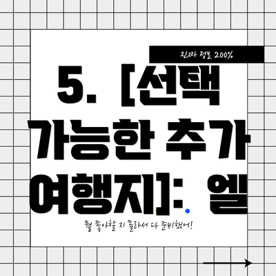 5.  [선택 가능한 추가 여행지]:  엘
