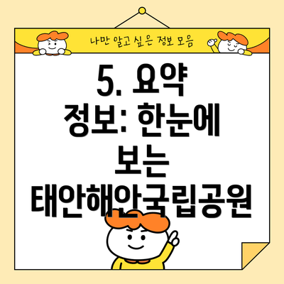 5. 요약 정보: 한눈에 보는 태안해안국립공원
