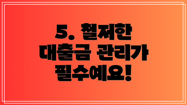 5. 철저한 대출금 관리가 필수예요!