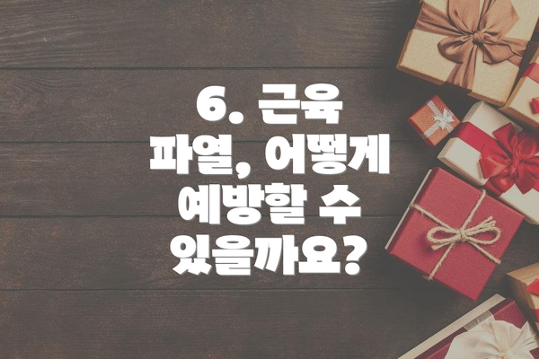 6. 근육 파열, 어떻게 예방할 수 있을까요?