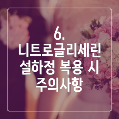 6. 니트로글리세린 설하정 복용 시 주의사항
