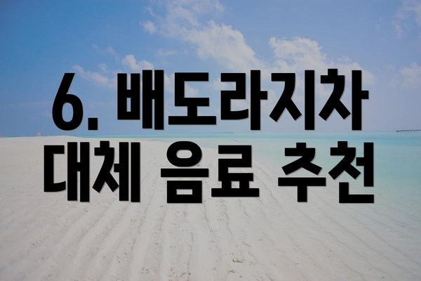 6. 배도라지차 대체 음료 추천