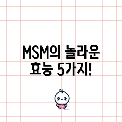 MSM의 놀라운 효능 5가지!