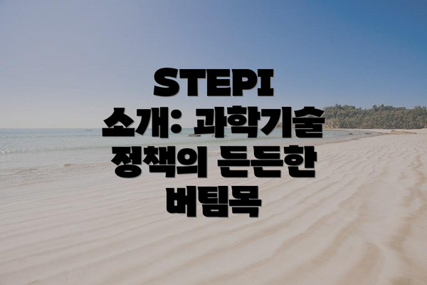 STEPI 소개: 과학기술 정책의 든든한 버팀목