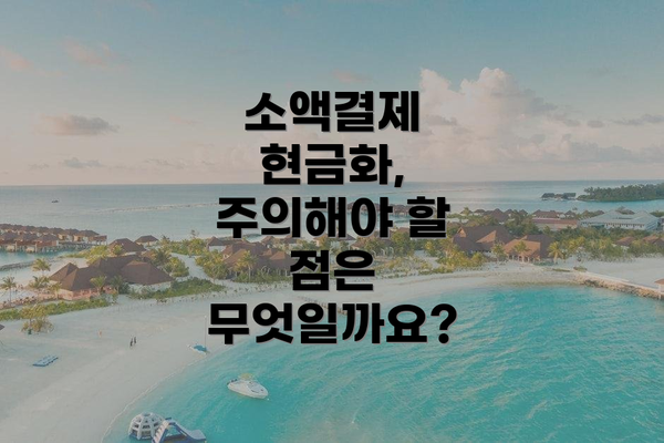 소액결제 현금화, 주의해야 할 점은 무엇일까요?