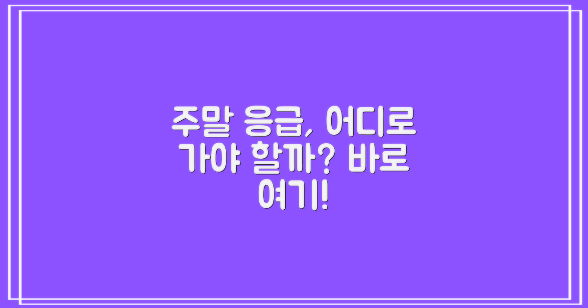 주말 응급, 어디로 가야 할까?