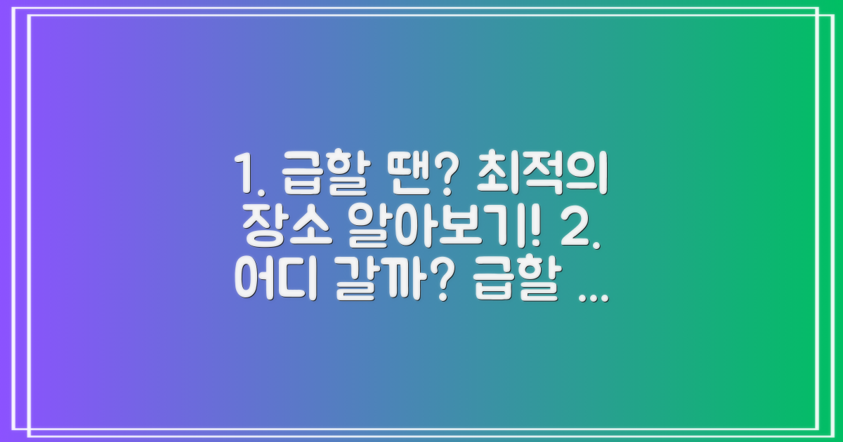 급할 때 어디가 최적일까?