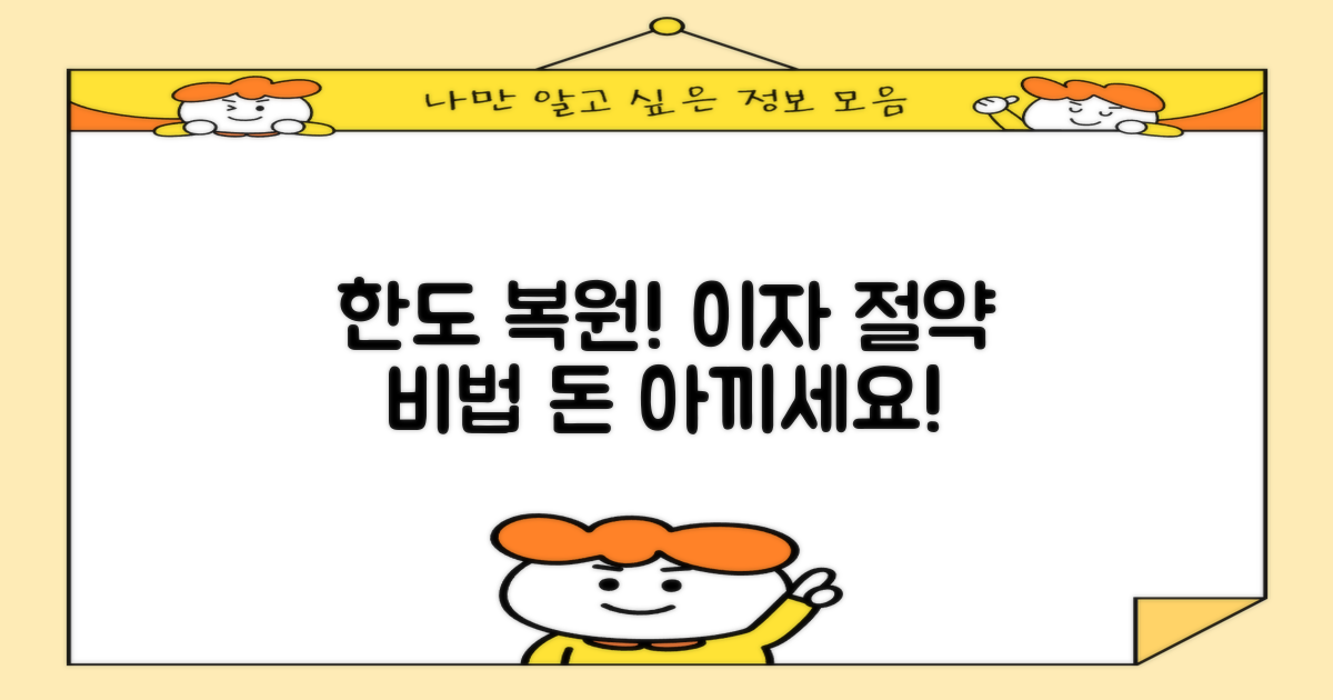 한도 복원, 이자 절약 비법!